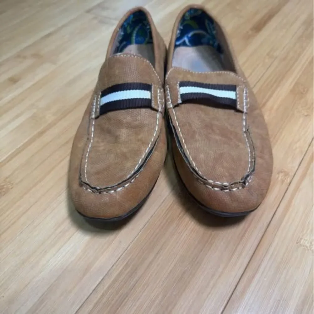 Stacy Adams Men’s Size 8M Brown Faux Leather Loafers Casual Slip On Shoes
